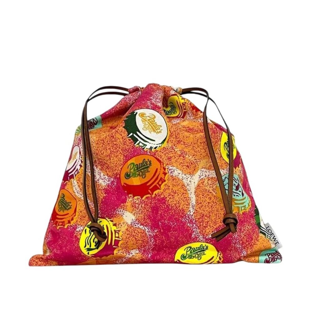 Loewe Drawstring Pouch Drawstring Ring Orange Pin… - image 1